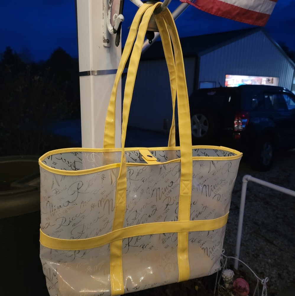 Nina Ricci Yellow & Clear Tote Bag